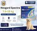 Nexgard Spectra 7.5-15 kg ยาป้องกันเห็บ หมัด พยาธิหนอนหัวใจสำหรับสุนัข