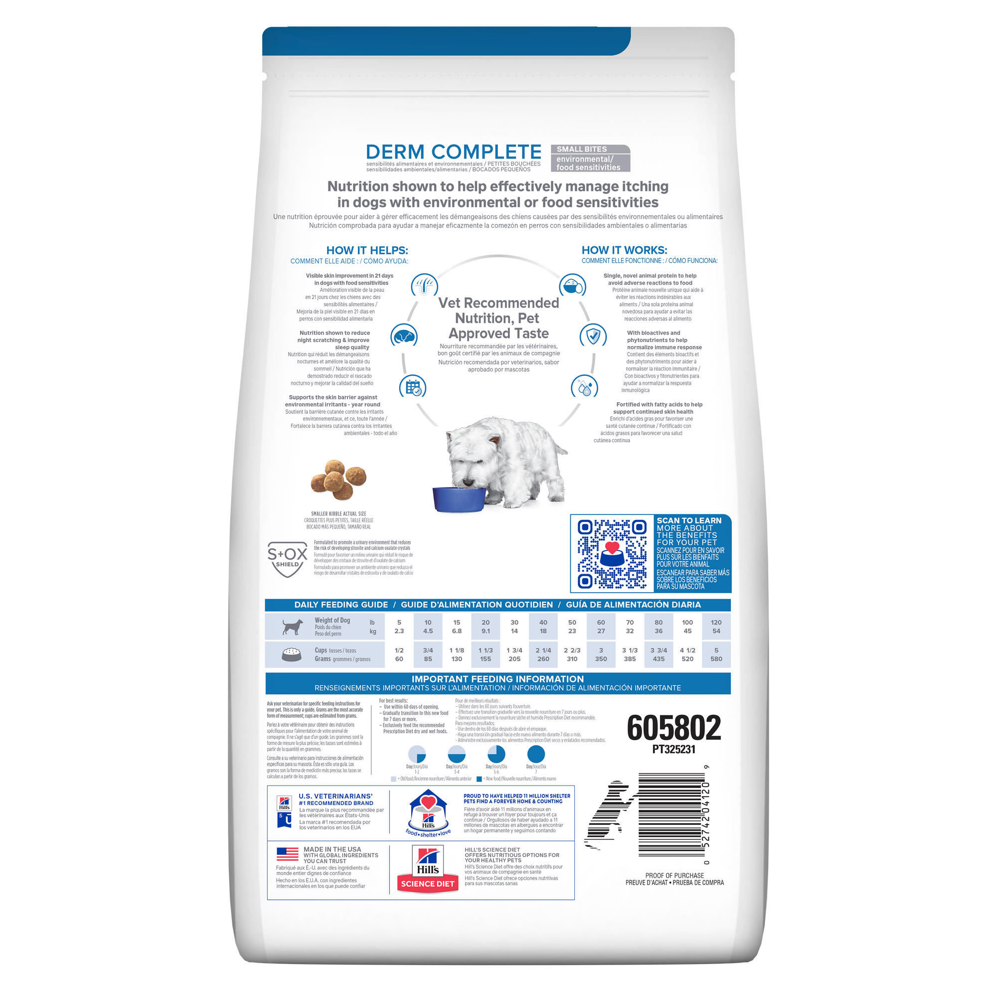 Hill's Prescription Diet: Derm Complete Small Bites Dry Dog Food