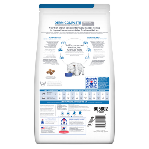 Hill's Prescription Diet: Derm Complete Small Bites Dry Dog Food
