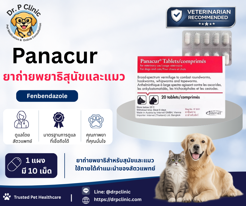 Panacur ยาถ่ายพยาธิสุนัขและแมว