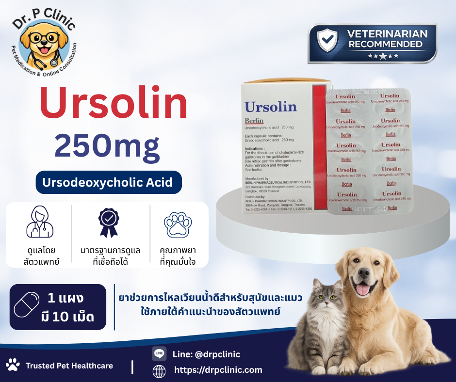 Ursolin 250 mg ยาช่วยการไหลเวียนของทางเดินน้ำดีในสุนัขและแมว
